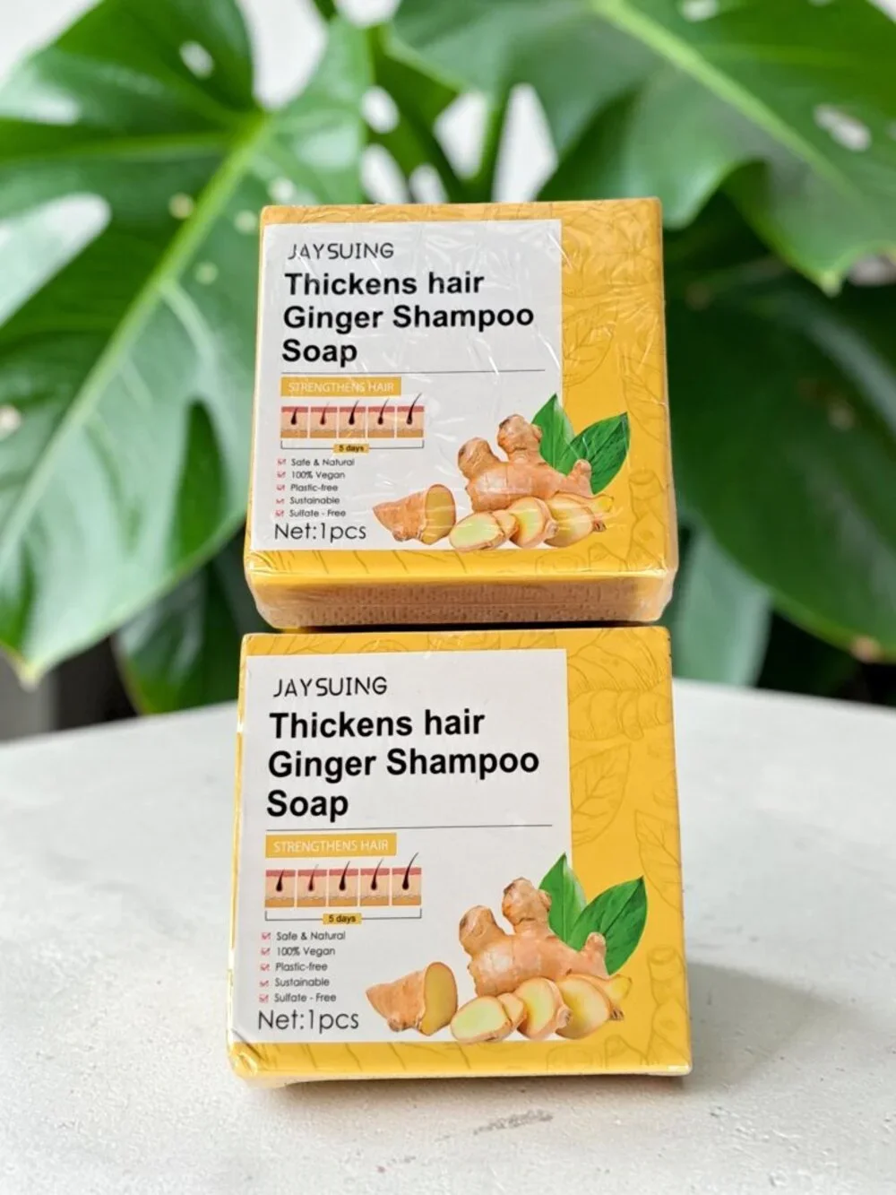 2-Pack Ginger Shampoo Bar Thickens Hair 3.5 oz per bar Jaysuing